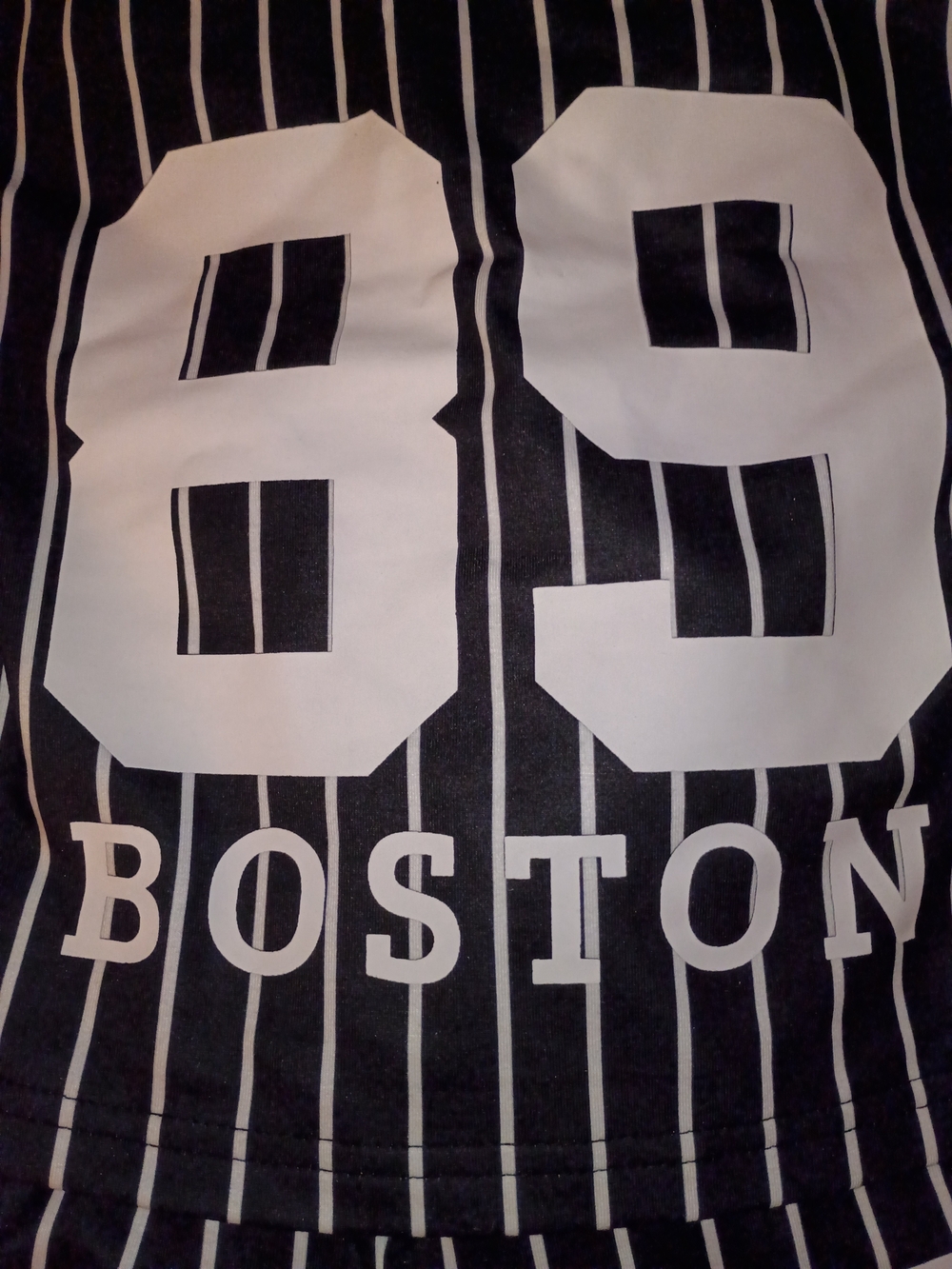 Boston 89 Black Pinstripe Women’s Crop Top & Shorts Set Size Medium NWOT P2P 22 - Picture 3 of 5